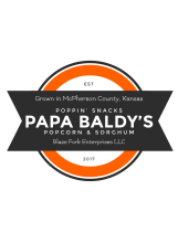 Papa Baldy's Popcorn and Sorghum. Grown in McPherson County, Kansas. Established in 2017. Find us online at www.papabaldys.com