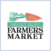 Logo with carrot and the words Walnut Valley Farmers Market