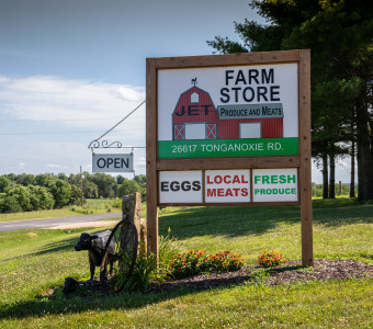 JET Produce and Meats Farm store Sign