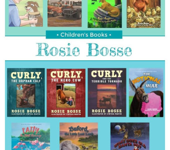 Book covers of some of Rosie's children's books.