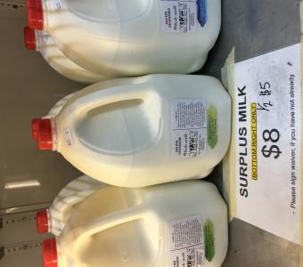 Photo of our surplus milk- check out that cream!