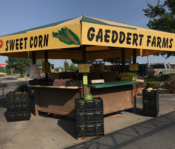 Gaeddert Farms sweet corn stand in Wichita